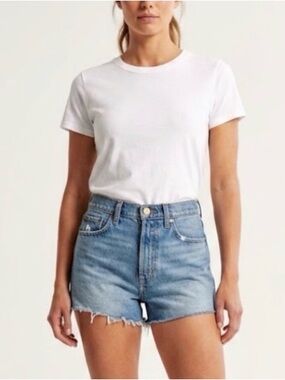 Abercrombie & Fitch Curve Love Mom Denim Blue Jean Shorts - 27/4